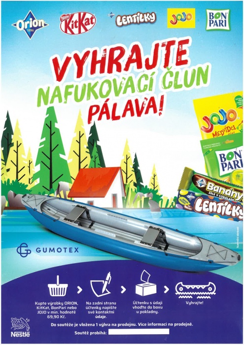 Vylosování soutěže o nafukovací člun Pálava od firmy Nestlé