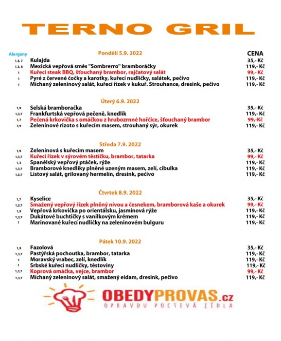 Každý den jedno LEVNÉ MENU!!!