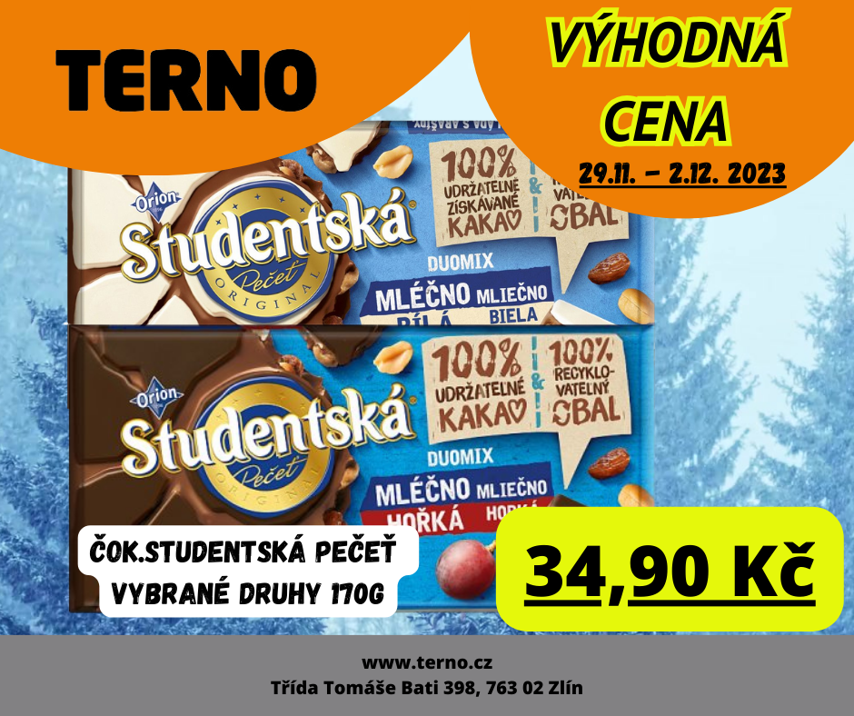 👉🤗Mikulášské výhodné ceny v Terno Zlín od 29.11. – 2.12. 2023 🤗👈