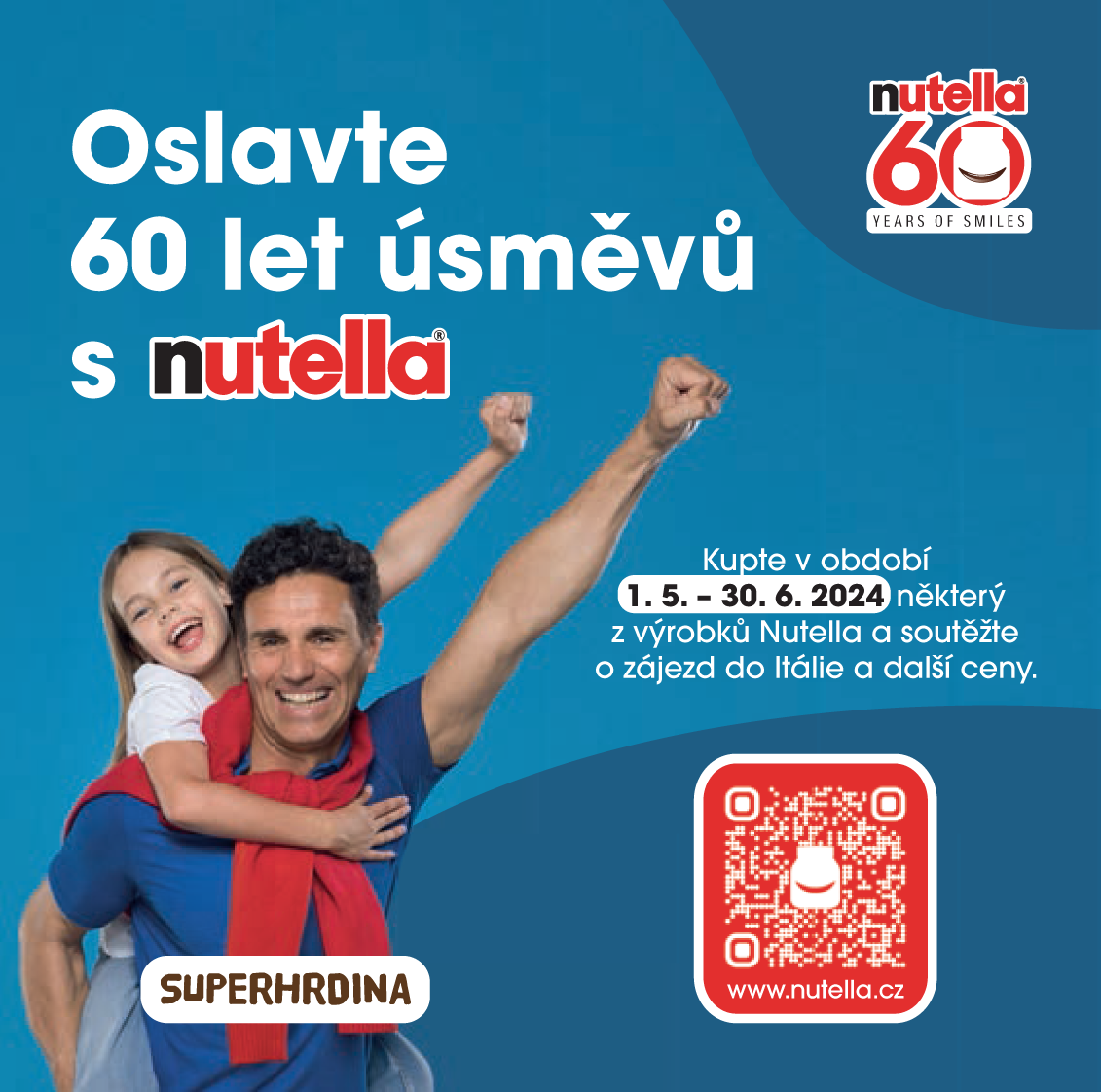 😃 Oslavte 60 let úsměvů s pomazánkou Nutella 😊