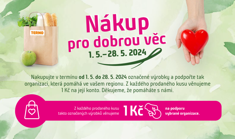 Nákup pro dobrou věc květen 2024