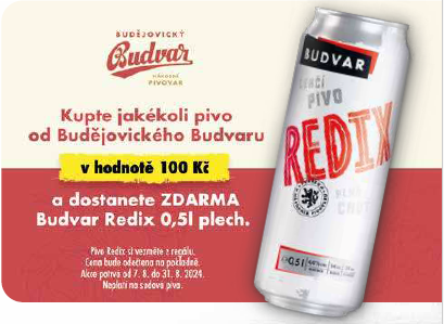🍺 Budvar redix 0,5l plech zdarma