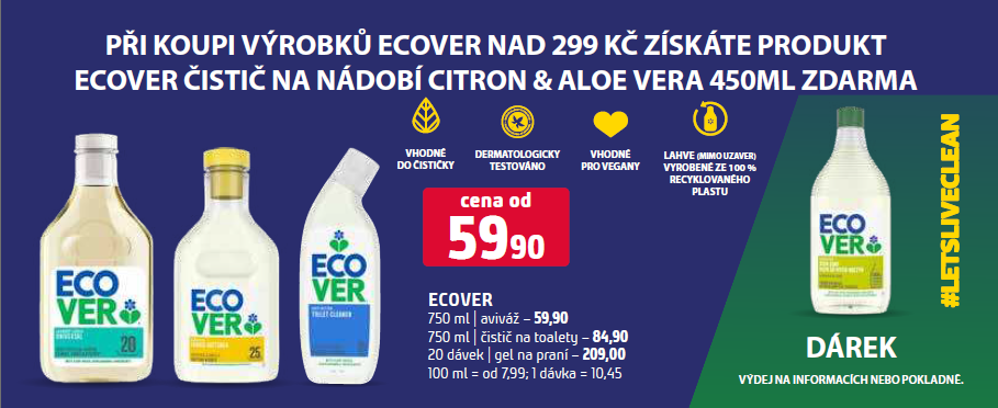 ECOVER čistič na nádobí ZDARMA