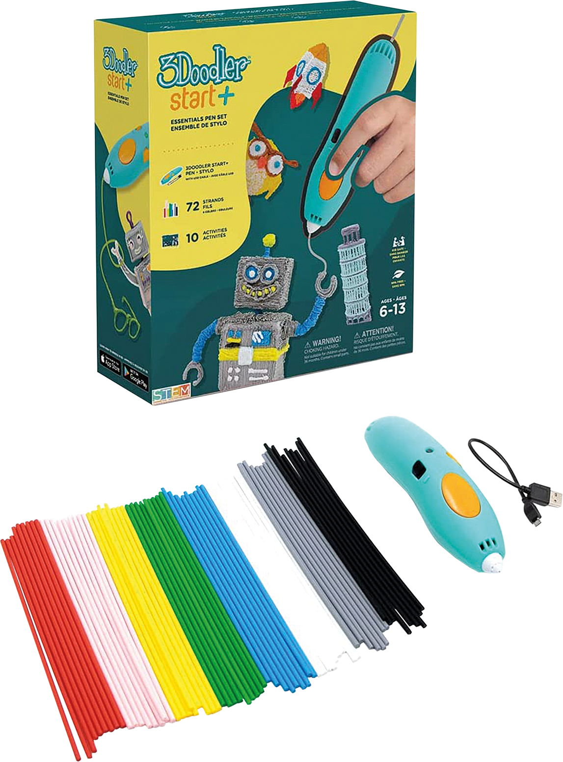 3Doodler 3D Pero Start+ a 72 náplní + 12 šablon