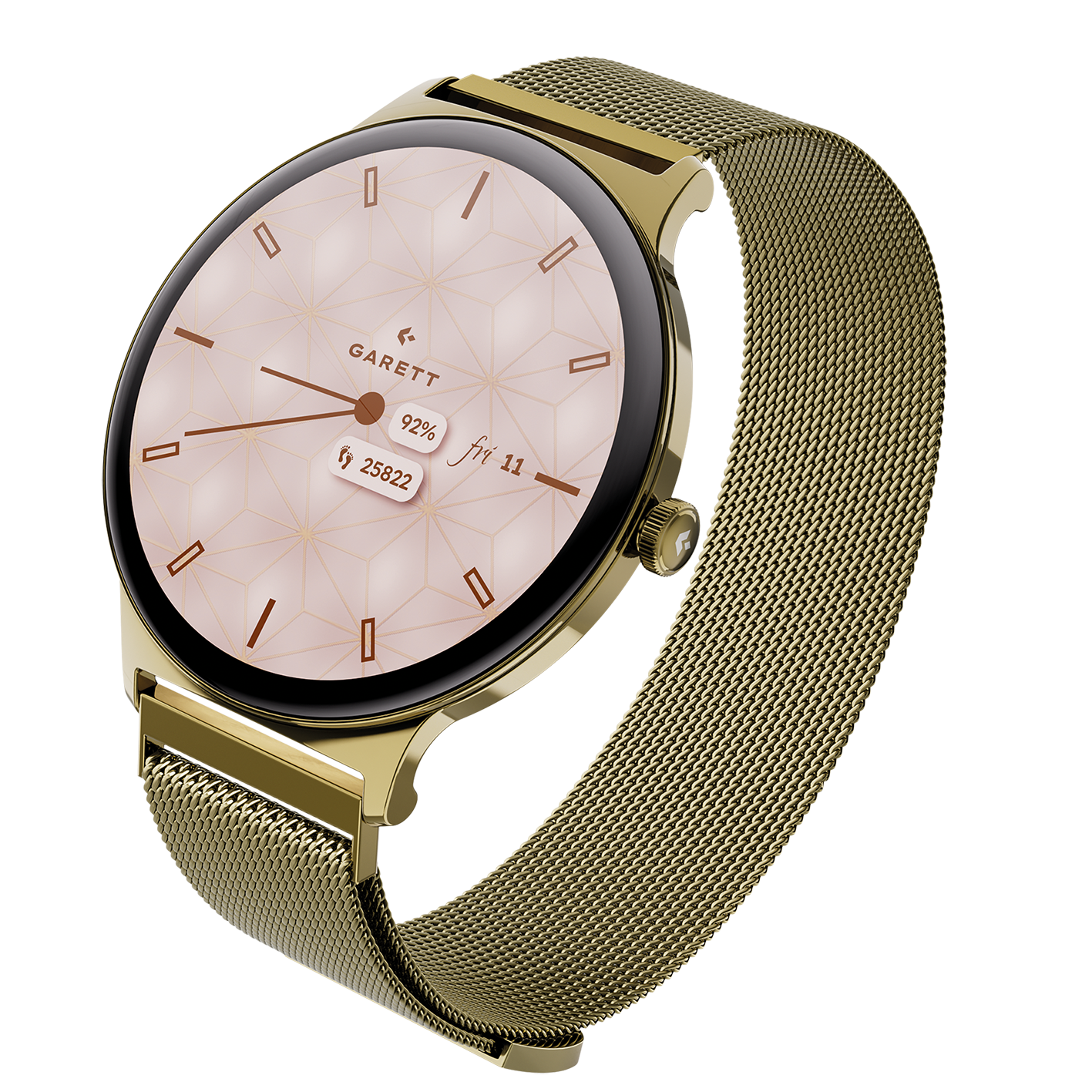 Garett Smartwatch Verona 2 zlatá, gold MESH steel