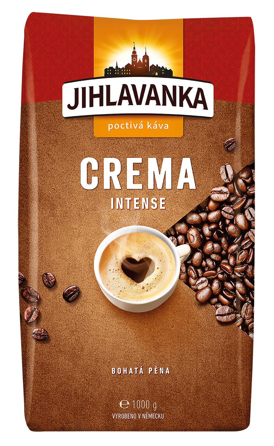 Jihlavanka káva zrnková Crema Intense 1000 g