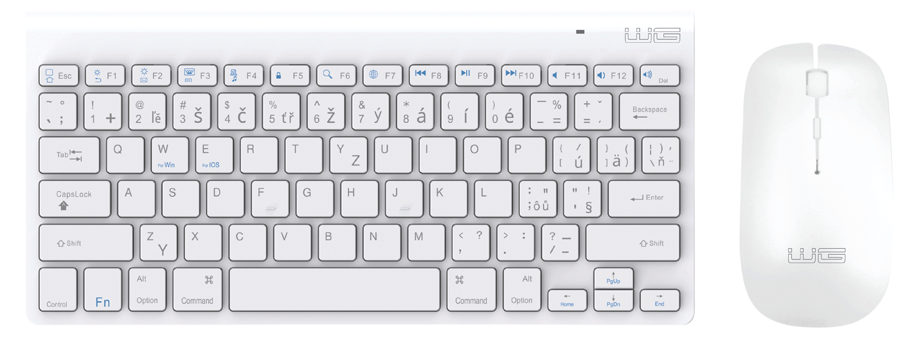WG –  Bluetooth klávesnice s myší / white