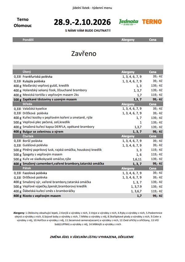 jidelnicek od 28 9